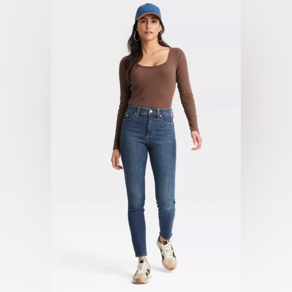 Universal Thread High Rise Skinny Ankle Jeans Dark Wash